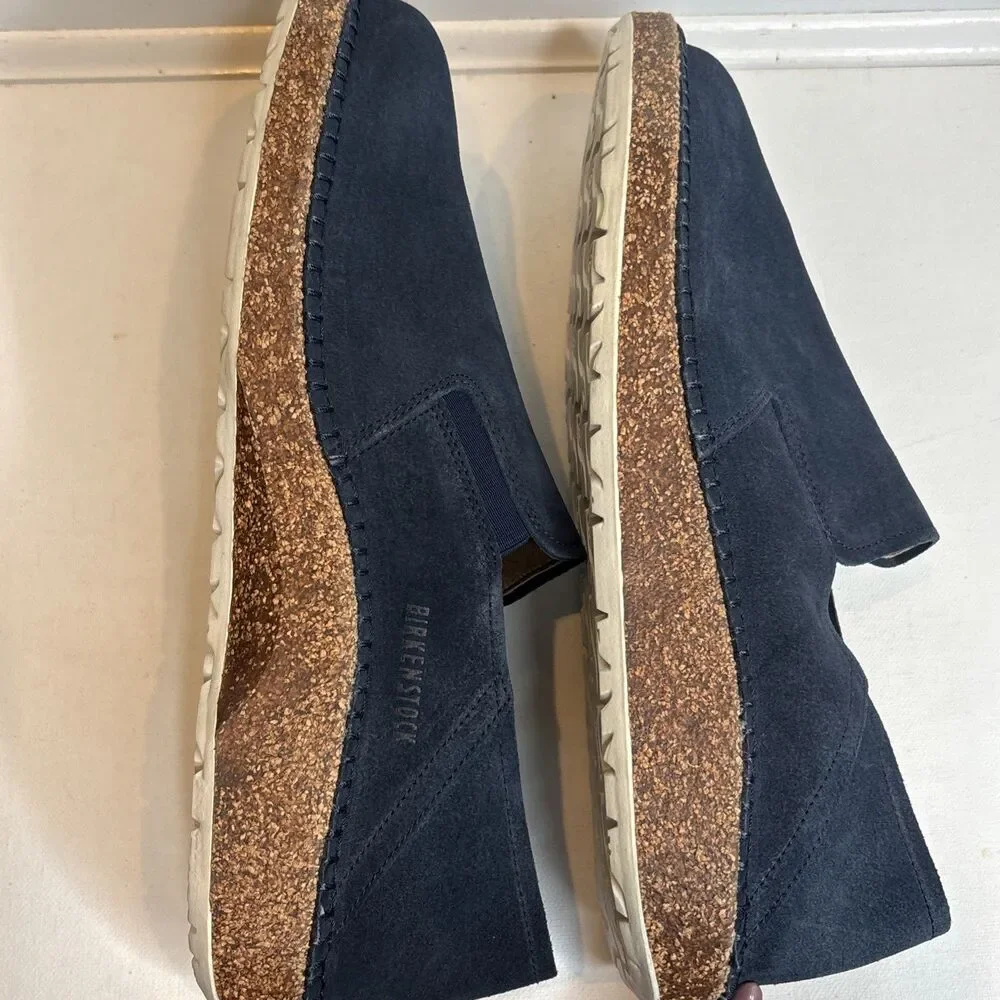 Birkenstock Callan Suede Leather Slip-On Navy Blue Loafers Men’s Size 11 NEW